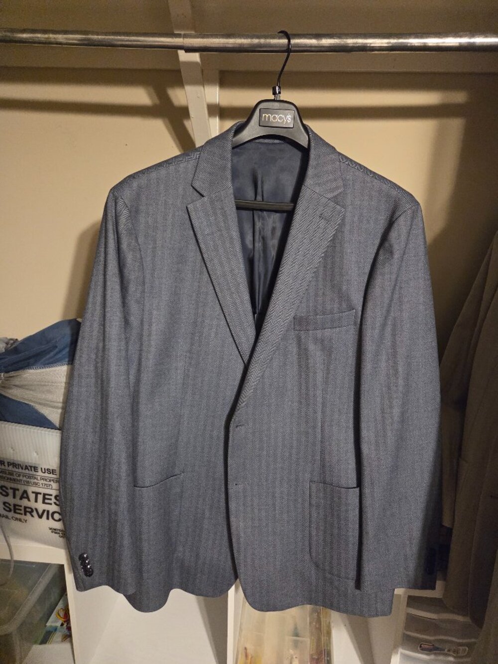 Michael Kors Blazer, Blue Herringbone, 50L